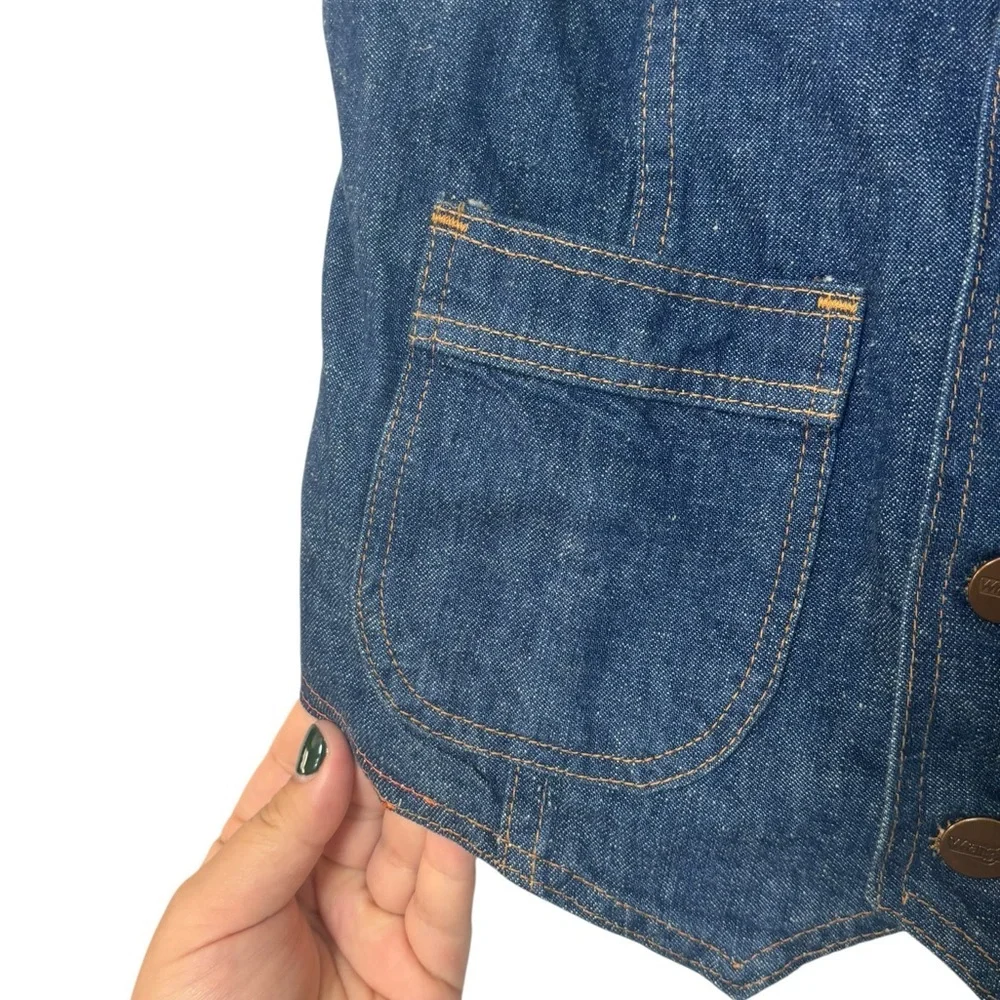 Vintage Wrangler Denim Vest with Pockets USA Size L (14-16)